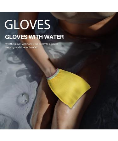 Exfoliating Shower Gloves 25pcs | Disposable Body Scrubber Mitt | Dead Skin Removal | Men Women Skin Exfoliation - Buy Online on GoSupps.com