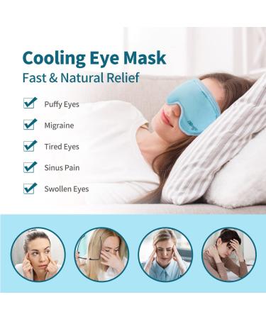 NEWGO Gel Eye Mask for Cold Therapy - Relieve Dry Eyes, Headaches, Migraines, Dark Circles, and Sinus Pressure - Soft Plush Backing - Blue - Buy Online on GoSupps.com