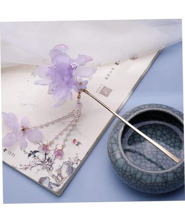 Beavorty Hairpin japanese hair sticks vintage retro hair sticks chinese hair barrettes hanfu hair accessories flower hair clips for women haircut decorate Miss Japanese-style fabric purple - Buy Online on GoSupps.com