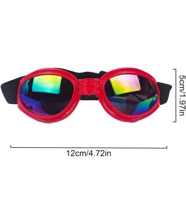 Luckxing Dog Sunglasses - UV Protection & Windproof Puppy Glasses for Medium Dogs - Adjustable Strap & Stylish Red Motorcycle Design - Buy Online on GoSupps.com