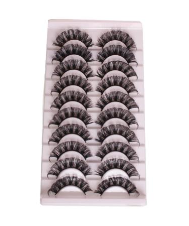 Shop Russian Strip Lashes - Natural Look Waterproof Thick Faux Mink Eyelashes 10 Pairs 15mm Fluffy Volume - Buy Online on GoSupps.com