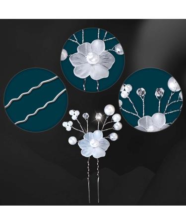 2 Pieces Wedding Hair Pins Elegant Bridal Hair Pins White Pearl Hair Pins Wedding Hair Accessories for Brides Bridesmaids Flower Girls Wedding and Ball (Two Styles) - Buy Online on GoSupps.com