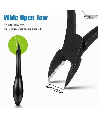 FERYES Large Handle Toenail Clippers for Thick Fungal or Ingrown Toenails - Podiatrist Recommended 4R13 Stainless Steel Cutters - BLACK - Buy Online on GoSupps.com