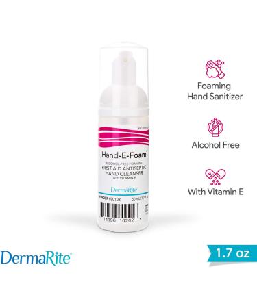Hand-E-Foam Alcohol-Free Foaming Hand Sanitizer 1.7oz Travel Size - Vitamin E Enriched, Moisturizing Formula - Non-Drying, Non-Sticky Foam Hand Soap - Antiseptic Cleanser - Buy Online on GoSupps.com