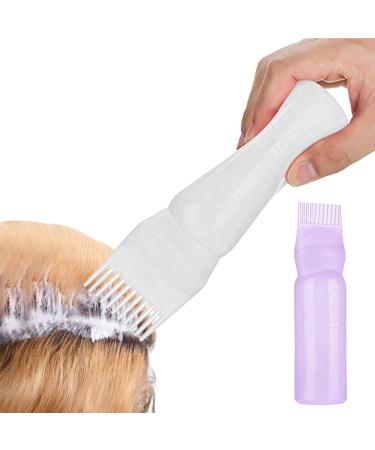 Hair Dye Brush Bottle Root Comb Applicator Bottle Hair Oil Bottle With Comb Hair Dye Bottle Applicator Comb With Graduated Scale For Home Salon Use White+Purple - Buy Online on GoSupps.com