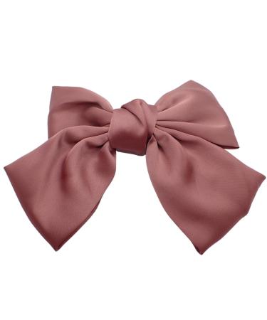 Topkids Accessories Satin Hair Bow Clip Barrette Cute Hair Styling Ribbon Bow Accessory on a Barrette Clip Bows for Girls Kids Women Ladies for Wedding Festival Holiday (15cm Pink)