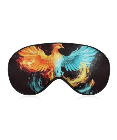 Sleep Eye Masks Phoenix Bird with Fire Wing Sleep Eye Mask & Blindfold with Elastic Strap/Headband for Women Men Sleep Travel Nap