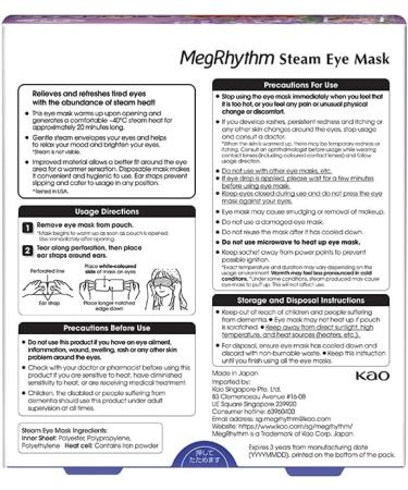 Kao Megurism Lavender Sage Steam Eye Mask 12 Sheets - Made in Japan, Health Care for Relaxation and Comfort - Buy Online on GoSupps.com