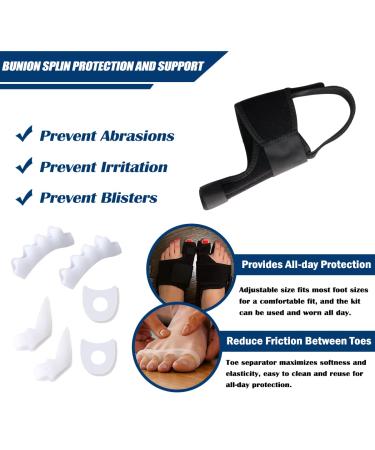 Bunion Corrector Kit - 6PCS Splint for Foot Pain Relief | Hallux Valgus Correction Day/Night Support - Women and Men - Buy Online on GoSupps.com