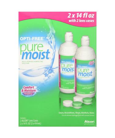 Opti-free Pure Moist Disinfecting Contact Lens Cleaning Solution 2x14 Oz