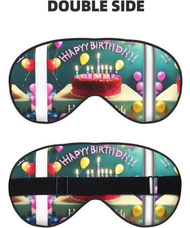 Happy Birthday Eye Mask | Soft Adjustable Comfortable Sleeping Mask for Men & Women - Black - Buy Online on GoSupps.com