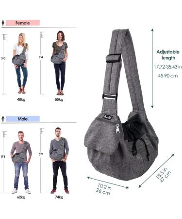 Buy NASJAC Hands-Free Dog Carrier Bag Comfortable Sling with Adjustable Strap & Zip Pocket for Small Dogs & Cats - Ideal for Outdoor Travel - Buy Online on GoSupps.com
