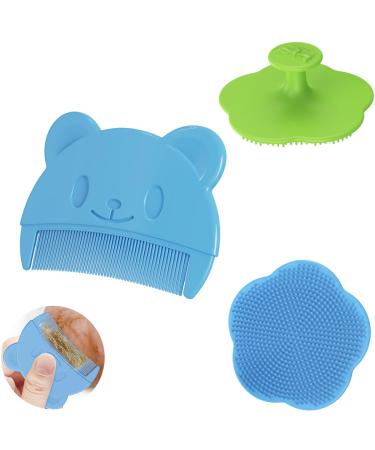 Baby bathing brush baby bathroom silicone brush baby brush newborn silicone massage brush baby hair milk cress baby remove brush with soft silicone bristles for newborns baby