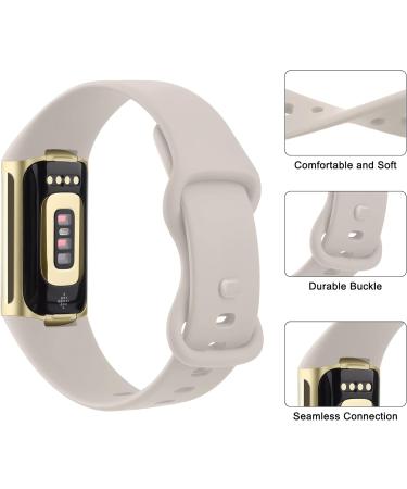 Vancle 3-Pack Silicone Wristbands for Fitbit Charge 5 & 6 - Soft Sports Replacement Bracelets for Men & Women - Starlight Milk Tea Violet - Buy Online on GoSupps.com