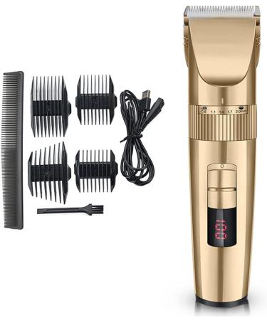 Hair Trimming Clippers Professional Cordless Hair Clippers and Trimmer Tools for Men and Children Haircut Grooming Kit for Men Rechargeable LED Display (Color : Gold)