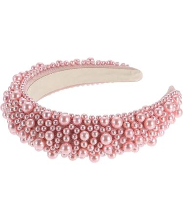 TRIXES Pink Beaded Headband - Women's Fashion Accessory - Pearl Beaded - Buy Online on GoSupps.com
