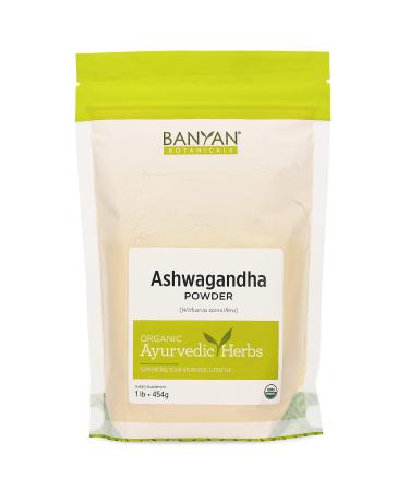 Banyan Botanicals Organic Ashwagandha Powder  Withania somnifera  for Healthy Adrenals & Immune System, Stress Relief, Strength, Balanced Mood & More*  1lb.  Non-GMO Sustainably Sourced Vegan 1 Pound (Pack of 1)