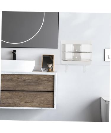 Ciieeo 4pcs Box Storage Box Soap Storage Holder Self Draining Soap Container Bathroom Soap Holder Cartoon Design Soap Holder Lip Gloss Containers Double Layer Storage Rack Plastic White - Buy Online on GoSupps.com