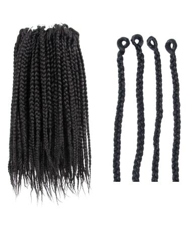BOHOBABE Big Loop Box Braids Crochet Hair 14 Inch 8 Packs Prelooped Medium Short 3X Knotless Crochet Box Braiding Hair Three Tones Natural Black Goddess Braid (1B) 14 Inch (Pack of 8) Natural Black