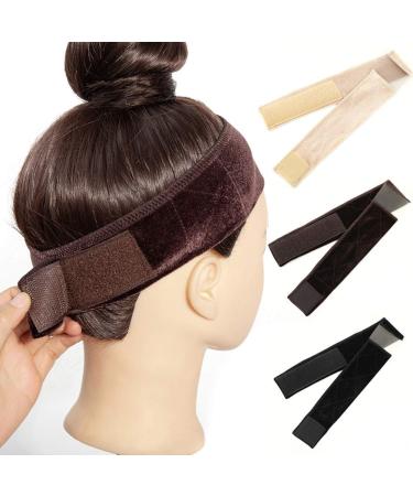 Wig Grip Band Velvet No Slip Band with 2-in-1 Makeup Tool & Stretchy Nylon Wig Cap - Beige - Buy Online on GoSupps.com