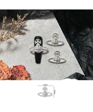 Y2K Saturn Nail Charms - 3D Rhinestone Gems for Nail Art & Jewelry - 40pcs - Buy Online on GoSupps.com