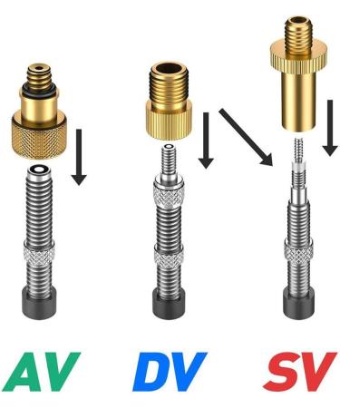 Bicycle Valve Adapter Set DV SV AV - 24 Pieces for Dunlop Autoventil & Sclaverand Pumps - Perfect for Air Ball & Bicycle Pumping - Buy Online on GoSupps.com