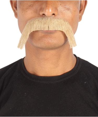 HPO Men's Long Cowboy Mustache Blonde Color Novelty False Facial Hair Flame-Retardant Synthetic Fiber - Buy Online on GoSupps.com