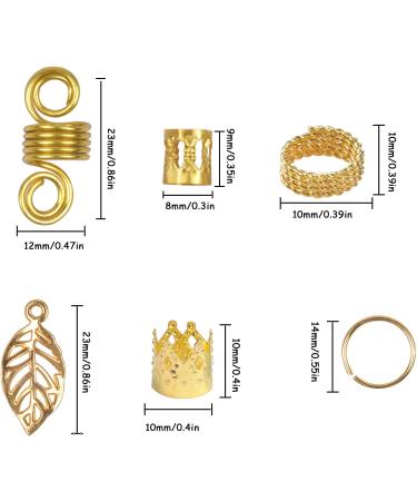 Azonelife 200 Pieces Hair Cuffs and Braid Rings Aluminum Hair Coil Dreadlocks Accessories Metal Hair Cuffs Hair Braid Rings Clip Beads for Hair Decorations Pendants Hair Jewellery - Buy Online on GoSupps.com