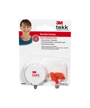 3M Tekk 90585-00000T Tri-Flange Reusable Earplugs 1-Pair