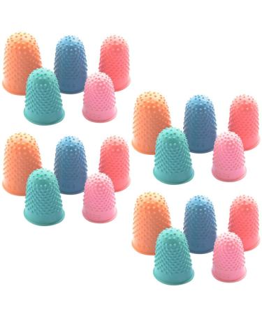 Beaupretty 20pcs Silicone Finger Cot Silicone Finger Sleeves Silicone Finger Support Guitar Accessory Finger Guards Wear Resistant Finger Cots Finger Protectors for Thumb Thimble Rubber Assorted Color 2.4X1.9cm