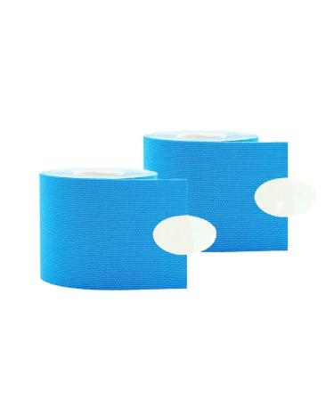 Rayon Sports Adhesive Tape Therapeutic Care Bandage Waterproof 5CM*5M Kinesiology for Muscle Joints Physical Therapy Tape Elastic Knee Protector 2 Rolls blue