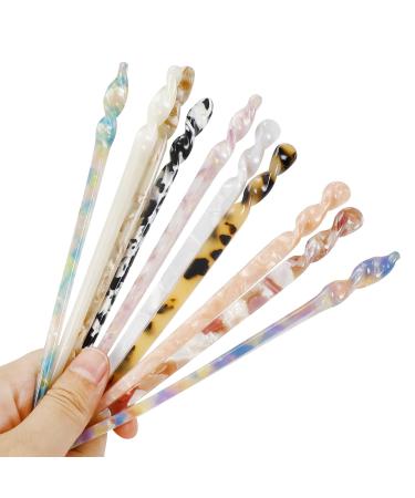 10 Pack Vintage Tortoise Shell Hair Forks - French Style Cellulose Acetate Hair Pins for Women and Girls - Buy Online on GoSupps.com