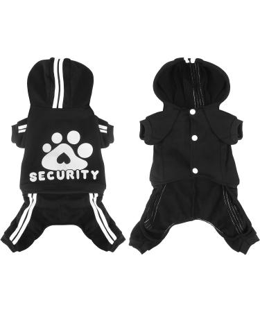 Otunrues XXS Black Dog Hoodie | Fleece Sweatshirt Dog Jumpsuit | Winter Coat for Small Dogs and Cats - Buy Online on GoSupps.com