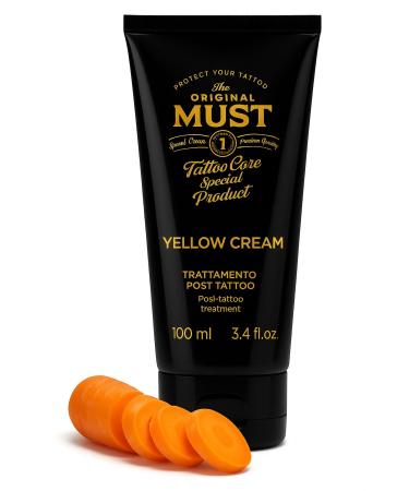 MUST MUST - Colored tattoo cream for aftercare and healing. Soothing and moisturizing it provides relief and regenerates the skin. Non-staining. Made in Italy. 100 ml