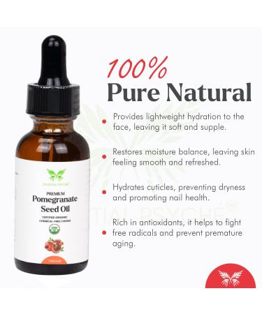 USDA Organic Pomegranate Seed Oil 1 Oz | 100% Pure Natural Moisturizer for Face Skin Hydration & Anti-Aging Hexane-Free Scar Relief Nail Enhancement - Buy Online on GoSupps.com