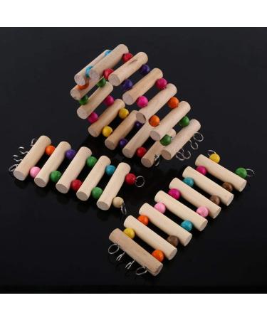 Pet Hanging Ladder - Wooden Suspension Bridge for Birds, Hamsters, and Rodents | 7 Steps Climbing Swing Toy for Cage Decor - Buy Online on GoSupps.com