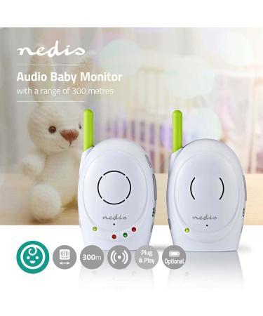 Nedis Audio Baby Monitor - Wireless Intercom Baby Monitors with 300m Range - Set of 2 - Green/White - Buy Online on GoSupps.com