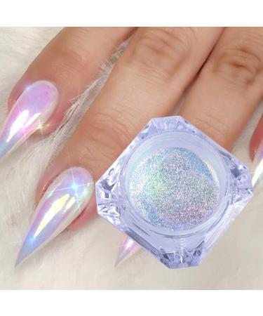 1 Box Holographic Nail Glitter Powder Rainbow Color Neon Effect Nail Art Flakes Decoration Chrome Nail Dust Tip Manicure V0