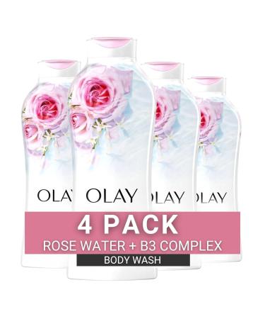 Olay Body Wash for Women Fresh Radiance Refreshing & Renewing Made with Plant Based Cleansers B3 Botanical Complex For All Skin Types Rose Water & Sweet Nectar Scent 22 fl oz (Pack of 4) Rose Water & Sweet Nectar 22