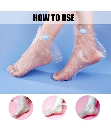 100pcs Disposable Paraffin Bath Liners for Foot Spa Moisturizing - Transparent Plastic Foot Covers for Women & Feet Care - Buy Online on GoSupps.com