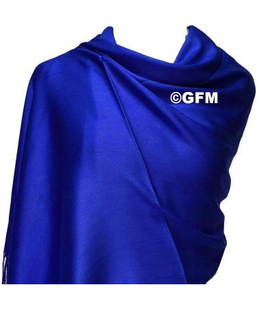 GFM Smooth Shiny Pashmina Style Scarf in Royal Blue - L9 Collection - Buy Online on GoSupps.com