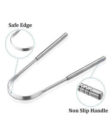 Portable Stainless Steel Tongue Scraper for Adults | 3 Pack | Metal Tongue Cleaners for Bad Breath | Oral Care & Fresh Breath - Buy Online on GoSupps.com