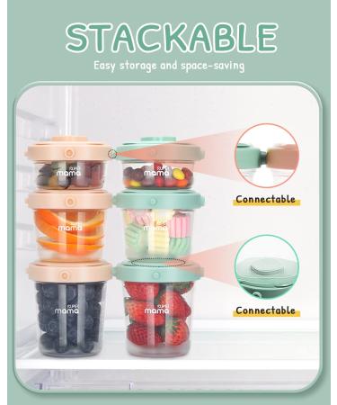 Supermama Reusable Baby Food Containers - 7 oz (6 Pack) | Airtight Leak Proof Jars for Baby | BPA Free | Microwave, Dishwasher & Freezer Safe | Pink - Buy Online on GoSupps.com