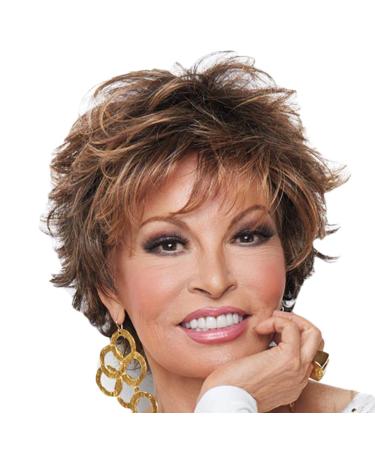 LaoZanA Women's Wig Short Heat Resistant Curly Wavy Hair Natural Like Human Hair Brown One Size