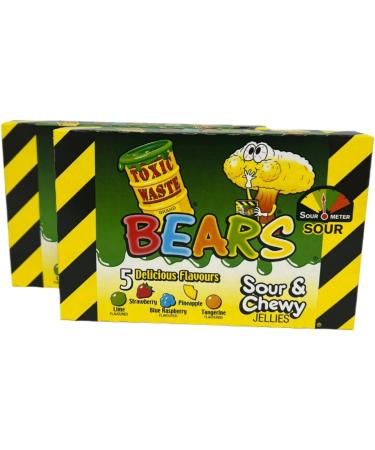 Toxic Ultra Sour Gummy Bears Assorted Fruit Flavors 5 Flavors per Box Pack of 2 - Buy Online on GoSupps.com
