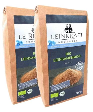 German organic linseed flour 1.6kg.Low carb & keto suitable for protein & fiber rich.Mehler sentence.Vegan.Regional 800 g (2 pack)