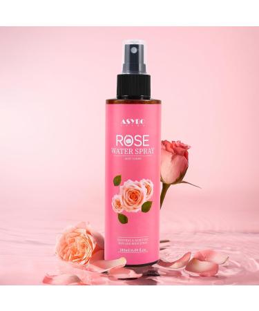  ASYBO Rosewater Spray 180ml 100% Pure Natural Damask Rose Spray for Face Body and Hair Facial Toner Soothing Rose Water Moisturizing Absorbs Quickly - Buy Online on GoSupps.com
