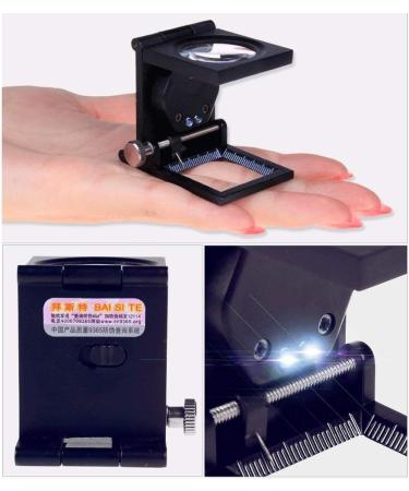 Magnifying Glass Hd Magnifying Glass Optical Glass Lens 10X Magnifier for Cloth Foldable Mini Portable Pointer Metal Frame Spinning Print Identification Inspection Professionals Desktop Magnif - Buy Online on GoSupps.com