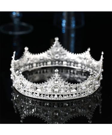 JORCEDI King Crystal Wedding Tiara - Vintage Rhinestone Crown for Prom, Pageant, Birthday - Silver - Buy Online on GoSupps.com