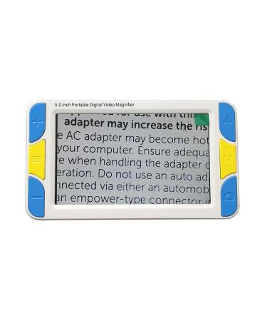 JOYWENG 5.0 inch Handheld Portable Video Digital Magnifier Mobile Electronic Reading Aid with Multiple Color Modes Rechargeable Battery Powered 5 Inch